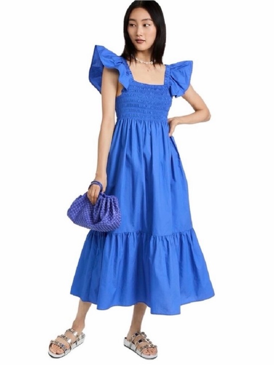o.p.t Dresses & Skirts - o.p.t. Tuscany Womens Cobalt Blue Smocked Ruffle Midi Dress
Tiered Skirt Small